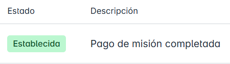 Ejemplo de pago recibido en Transacciones