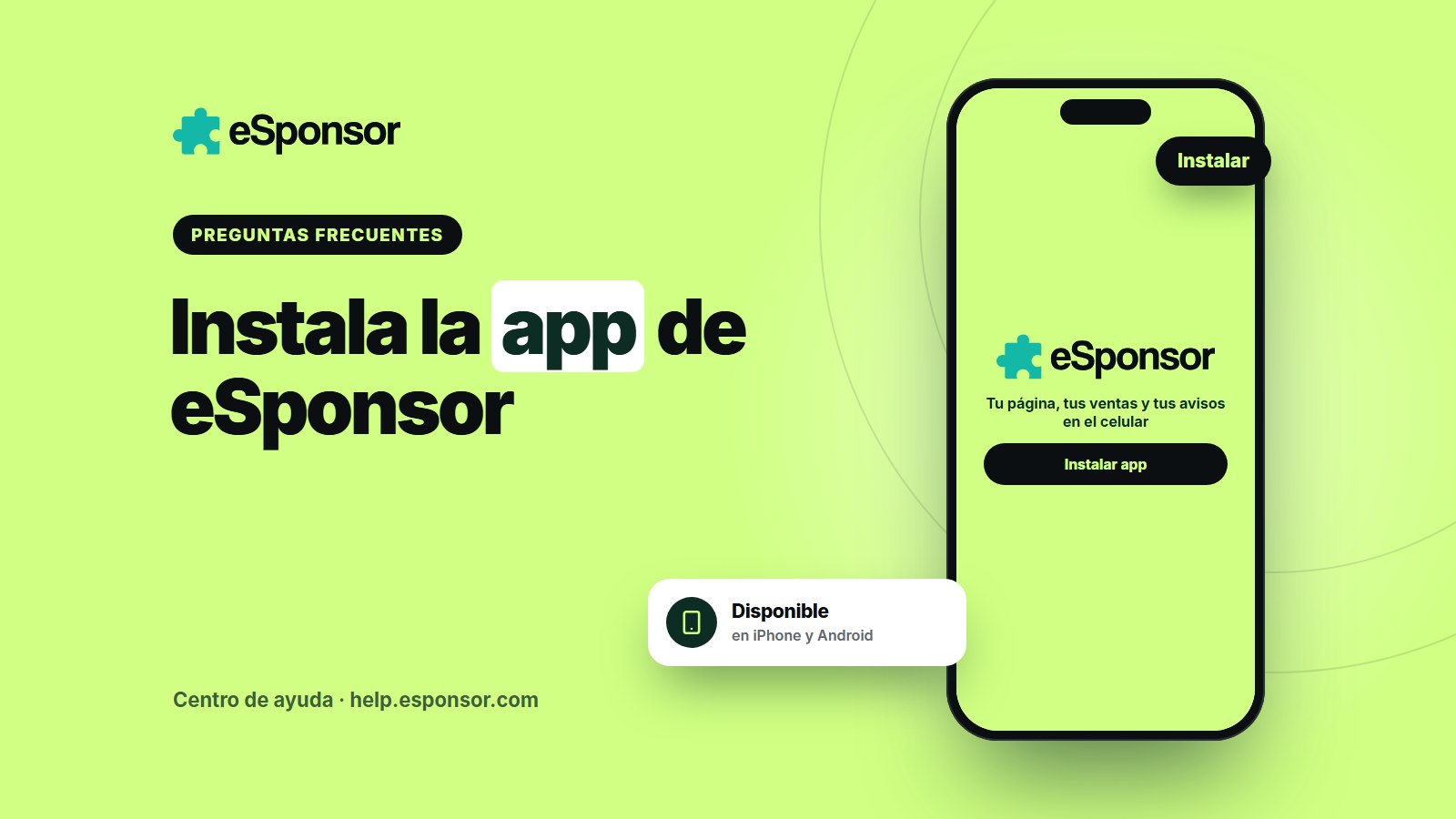 ¿Cómo instalo la app de eSponsor?