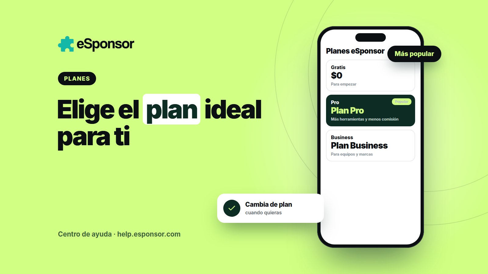 Guía de Planes: elige, prueba y cambia tu plan